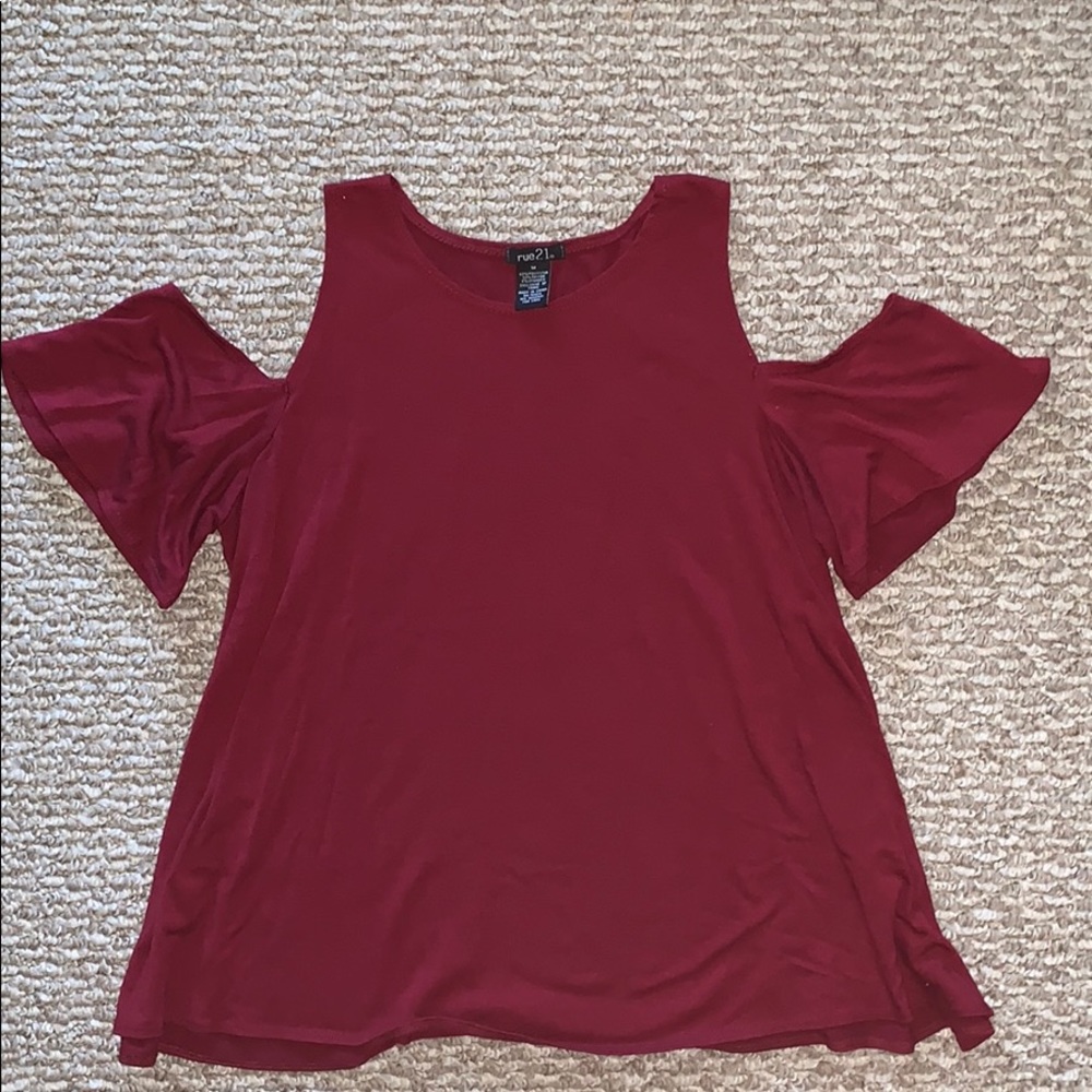 Maroon Off-the-Shoulder top